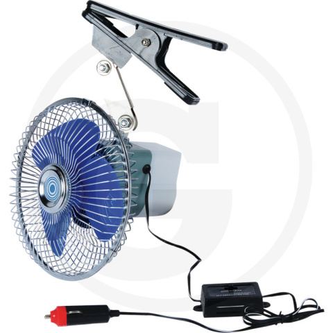Wentylator 12V chromowy Śr. 23 cm z klipsem W12VDC21W C-330 Wentylator 12V chromowy Śr. 23 cm z klipsem W12VDC21W C-330