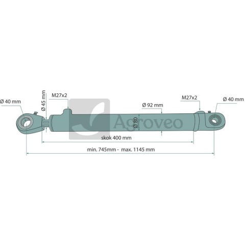 Siłownik hydrauliczny 679CJ28045400 CJ2*F80/45*400 Siłownik hydrauliczny 679CJ28045400 CJ2*F80/45*400
