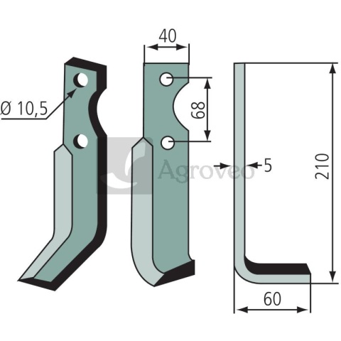 Nóż glebogryzarki 180BEN-27R RL303-304
