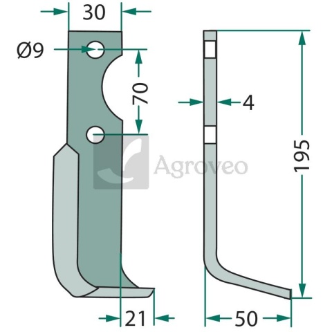 Nóż kątowy 180AGR-06L 125021098 Nóż kątowy 180AGR-06L 125021098
