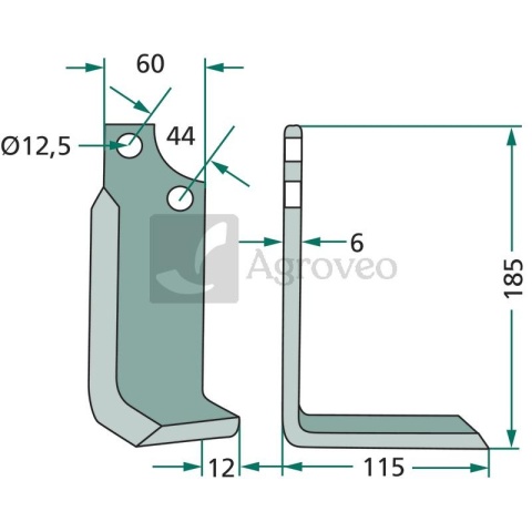 Nóż kątowy 180MAS-02L 19100416