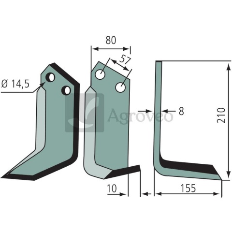 Nóż kątowy 180MUR-03R
