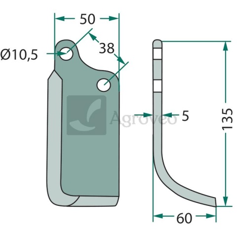 Nóż wygięty 180AGR-18R 1667-06624
