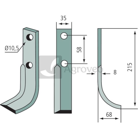 Nóż wygięty 180BER-04L BM10-310