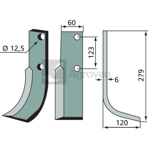 Nóż wygięty 180MUR-08R 12003000