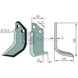 Nóż wygięty 180MUR-09L 12015300