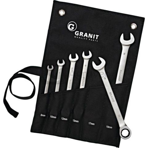 Zestaw grzechotkowych kluczy szczękowo-oczkowych 7301352