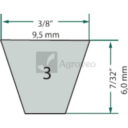 Pasek klinowy 57273037 3L370K, 238-037