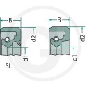 Pierścień uszczelniający wału, SL z wargą przeciwpyłową do nastawnika osi, zew. Case IH 595090X130X13 SL agroveo